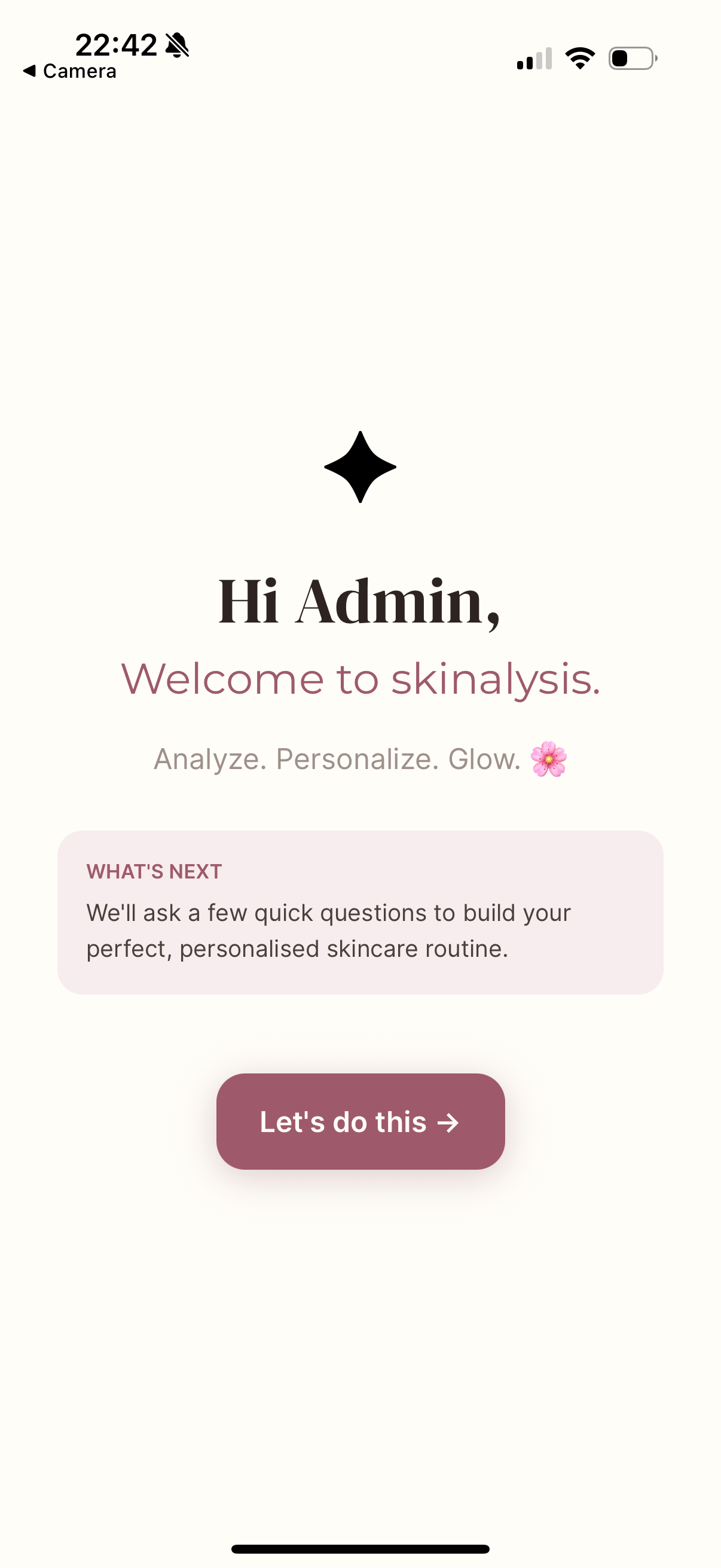 MySkinalysis home screen
